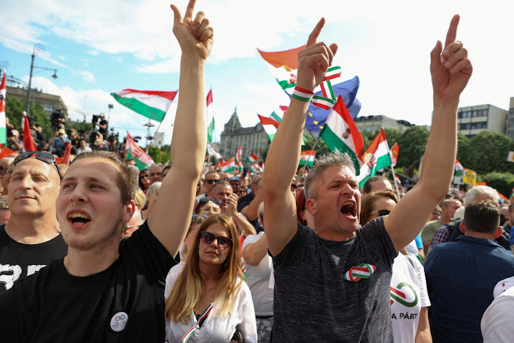 People attend a rally led by former government insider and leader of the Respect and Freedom Party Peter Magyar, in Debrecen, Hungary, May 5 2024. Picture: Bernadett Szabo/Reuters