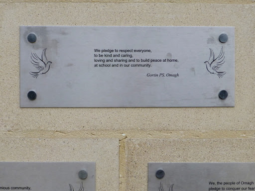 The following text is included in the description: We pledge to respect everyone, to be kind and caring, loving and sharing and to build peace at home, at school and in our community. Gortin PS,...