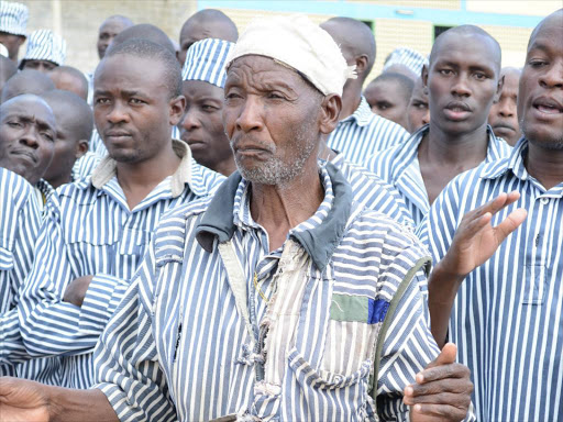 Inmates at Naivasha G.K prison, the prison is among institutions hit by an acute water shorage in Naivasha. Photo/File