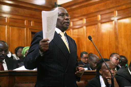 Attorney General Githu Muigai presents his submissions at the supreme court.Photo/HEZRON NJOROGE