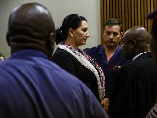 Convicted racist Vicki Momberg during sentencing at the Randburg Magistrate’s Court on March 28, 2018 in Randburg, South Africa. Picture: GALLO IMAGES