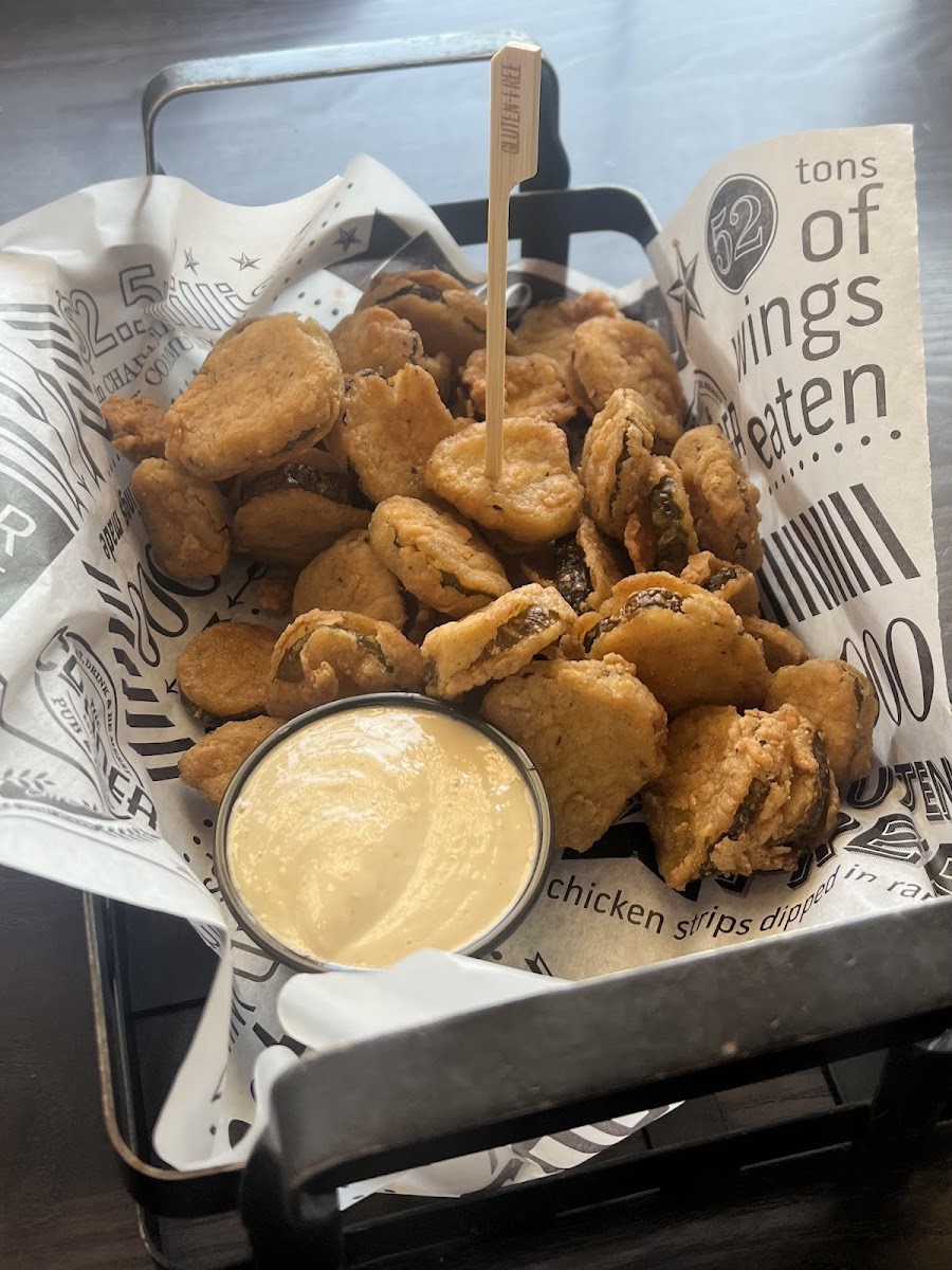 Fried Pickles. Much better with ranch. I didn’t love the Cajun mayo it was served with.