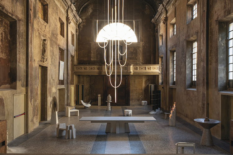 The monumental chandelier by Italian design duo Morghen Studio.