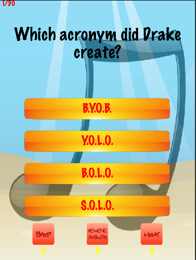 Android application Drake Trivia screenshort