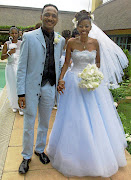 Romeo and  Basetsana Kumalo  on their wedding day at Marlbank,  Vanderbijlpark, in 2000./ Joe Sefale