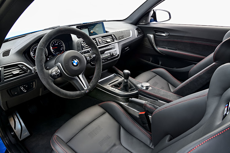 The BMW M2 CS has a flashy cabin interior.