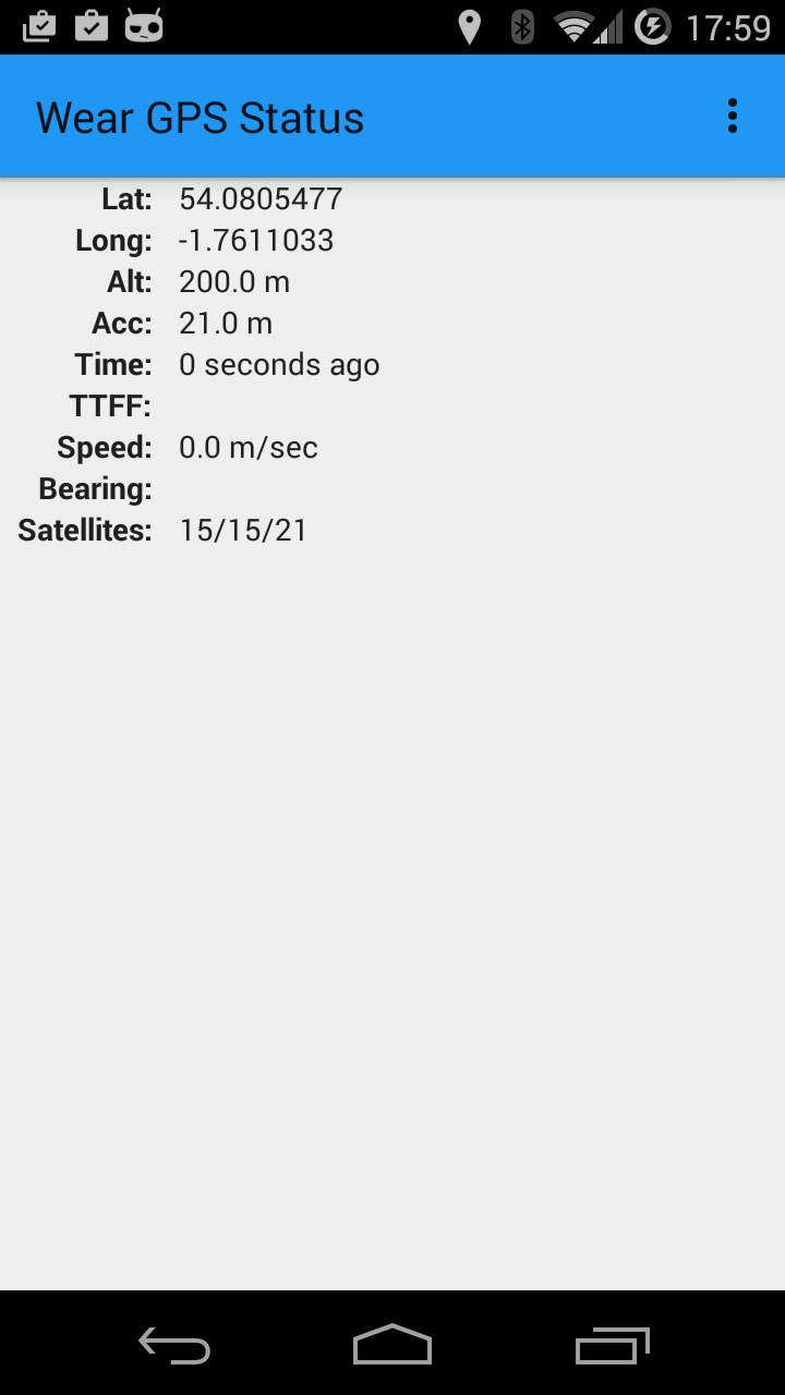 Android application Wear GPS Status screenshort