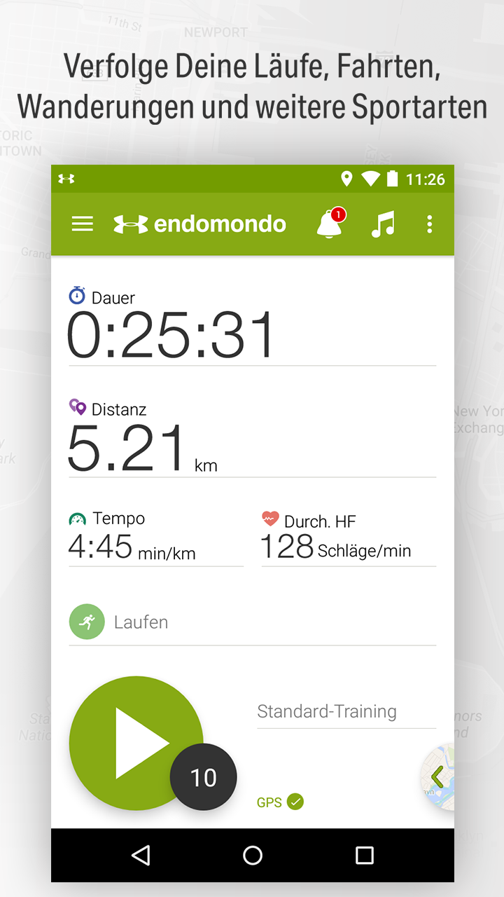 Android application Endomondo - Running &amp; Walking screenshort