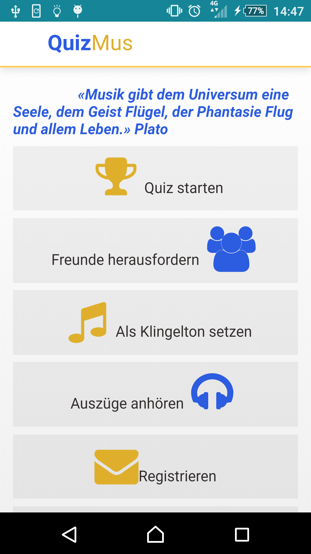 Android application Guess Who, Classical Music app screenshort