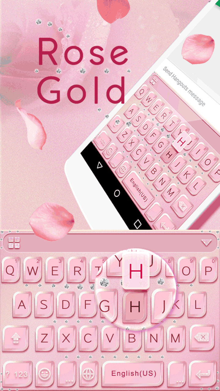 Android application Rose Gold Emoji Keyboard Theme screenshort