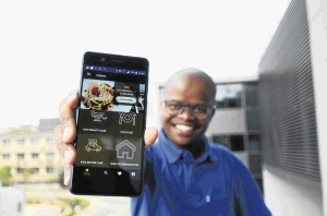 Katleho Nyawuza is the founder of business app ExploreIkasi, which helps clients get in touch with township businesses. There are over 60 businesses currently registered on his app. /Mduduzi Ndzingi