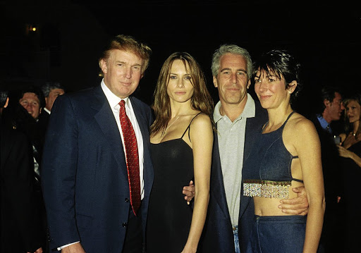 Donald Trump and his girlfriend (and future wife) Melania Knauss, Jeffrey Epstein and Ghislaine Maxwell at the Mar-a-Lago club, Palm Beach, Florida, in 2000.
