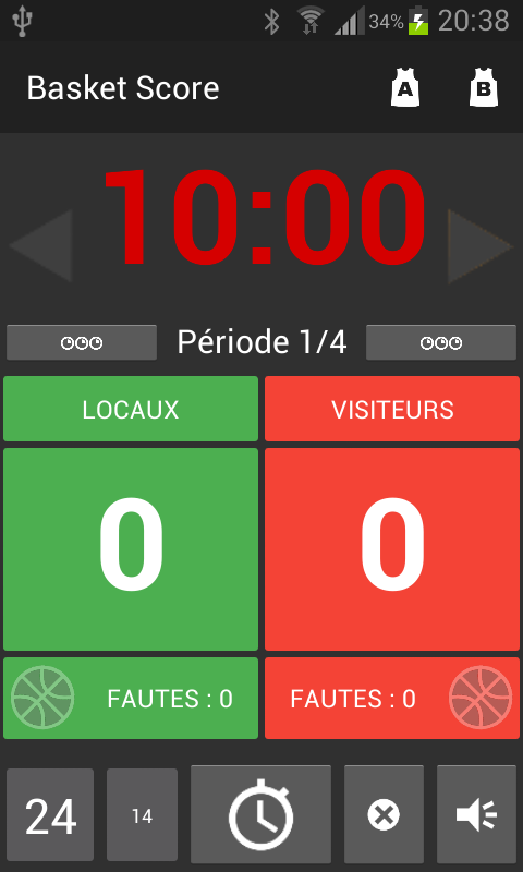 Android application Basketball Score screenshort