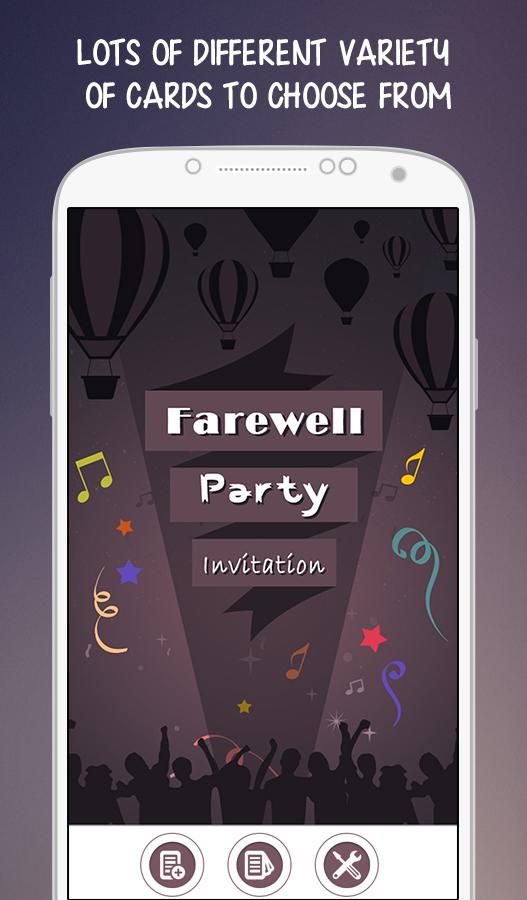 Android application Farewell Party Invitation screenshort