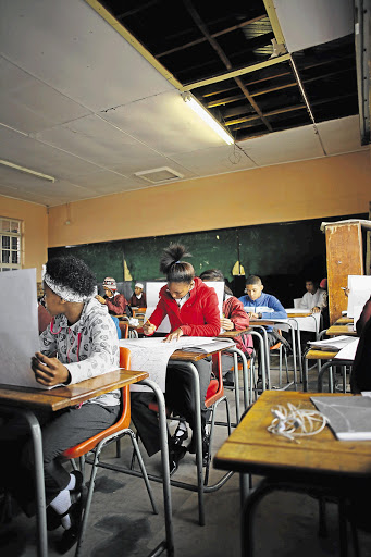 FEAR: Noordgesig Secondary school in Soweto, where asbestos classroom ceilings are collapsing Picture: KEVIN SUTHERLAND