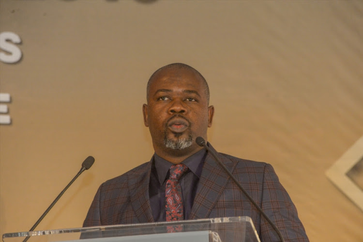 Acting Cricket South Africa chief executive Thabang MOroe speaks during the CSA Awards breakfast at Inanda Polo Club on June 02, 2018 in Johannesburg, South Africa. Moroe and his governing Board of Directors are faced with a tough task of finalizing the T20 Global League (T20GL) standoff with franchise owners.