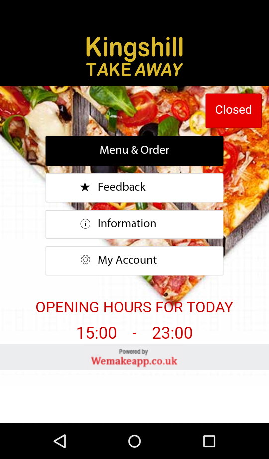 Android application Kingshill Take Away screenshort