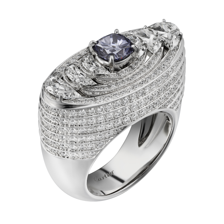 The Ondule ring from Cartier’s Le Voyage Recommencé high-jewellery collection.