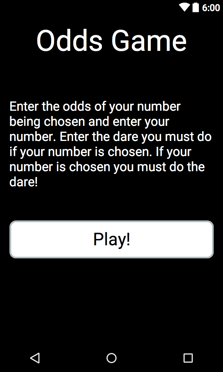 Android application Odds Game screenshort
