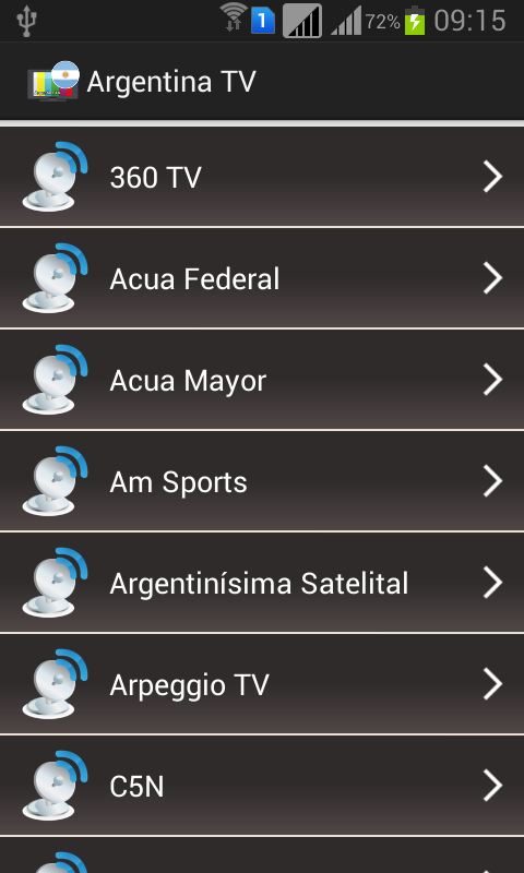 Android application Argentina TV Channels Online screenshort