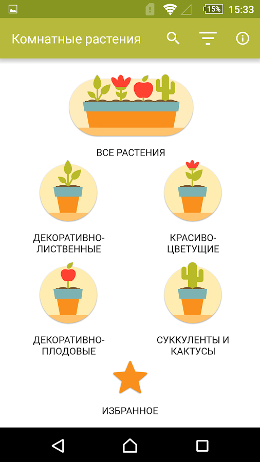 Комнатные растения справочник — приложение на Android