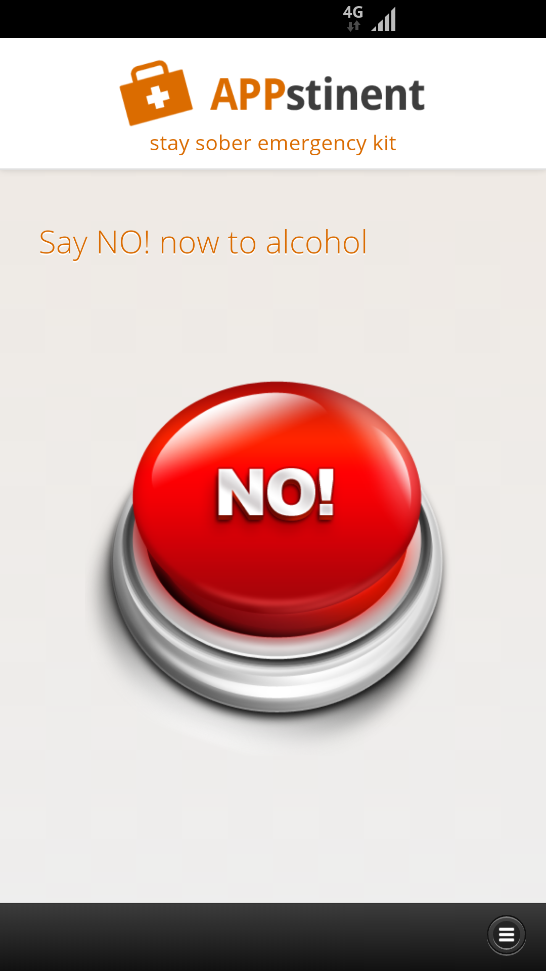 Android application APPstinent - alcohol emergency screenshort