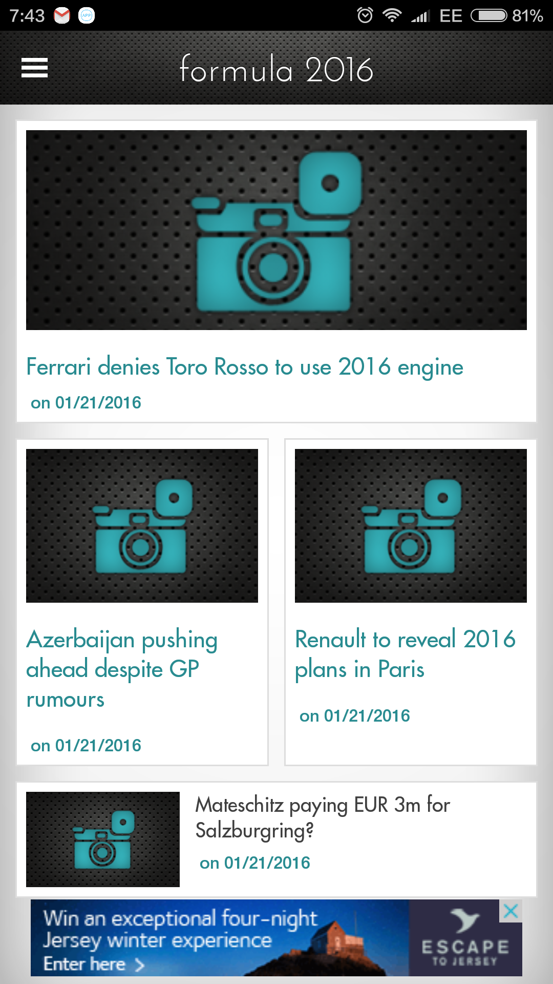 Android application Formula 2016 News And Info screenshort