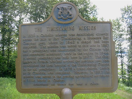 In 1836 a Catholic mission was established directly across the lake at Fort Timiskaming, a Hudson's Bay Company post, where by 1842 a chapel had been completed. The mission was moved to this site...