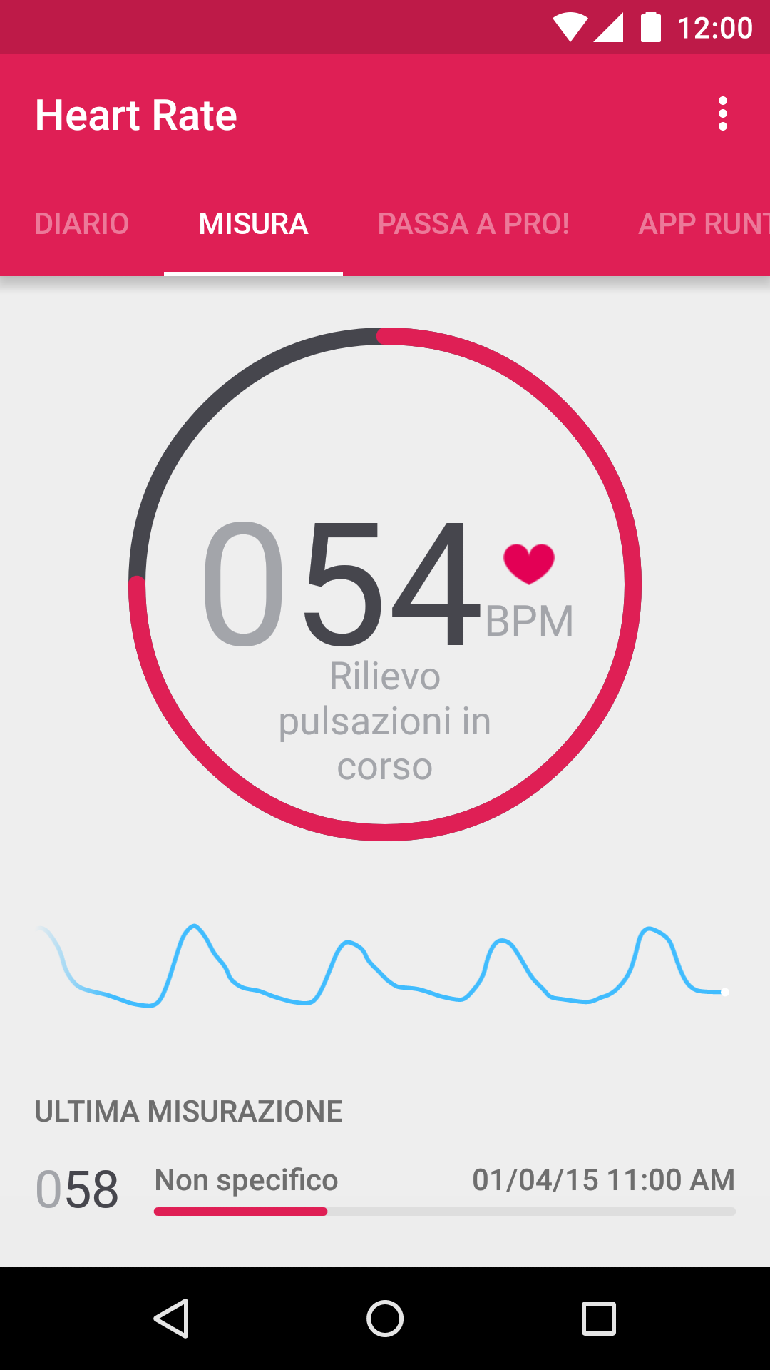 Android application Runtastic Heart Rate Monitor screenshort