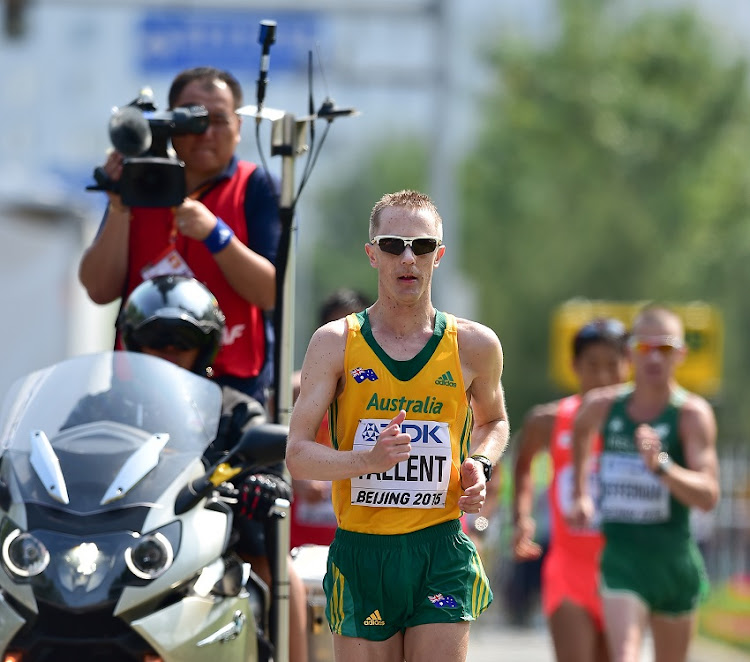 Jared Tallent of Australia in the mens 50km race walk during day 8 of the 2015 IAAF World Championships at the National Stadium (Bird's Nest) on August 29, 2015 in Beijing, China.