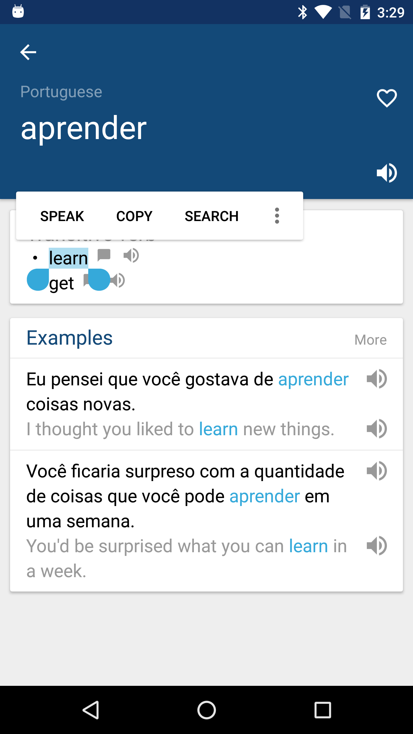 Android application Portuguese English Dictionary & Translator Free screenshort