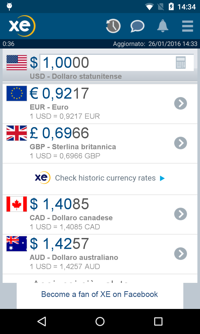 Android application Xe – Currency Converter & Global Money Transfers screenshort