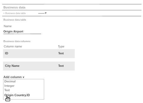 Add a reference to another business data table.