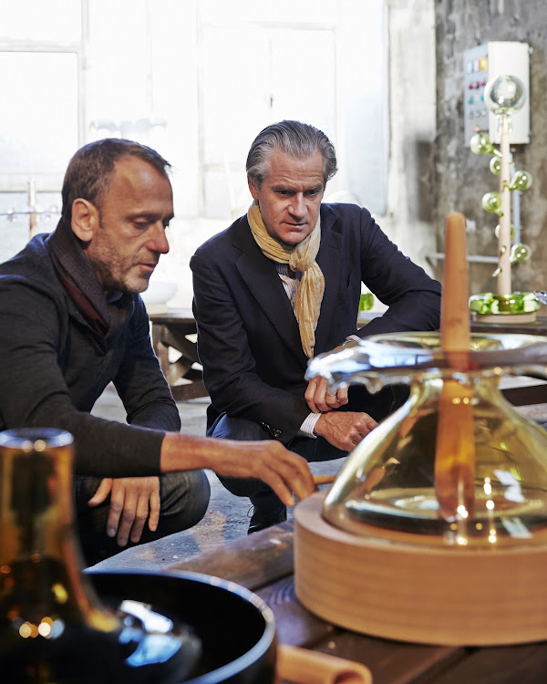 Glass artist Hubert Le Gall with Frédéric Dufour