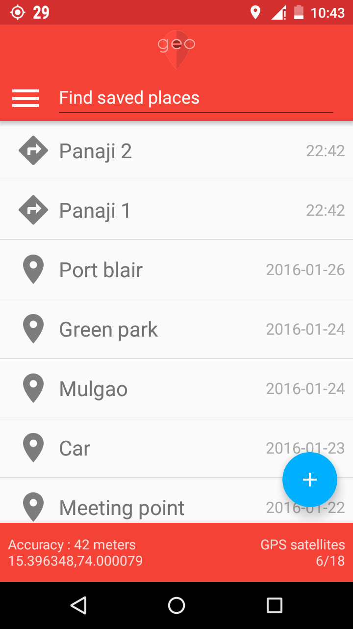 Android application geo Location Marker screenshort