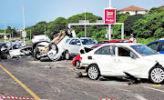 A truck slammed into 45 vehicles before hitting a taxi on the M41 in Umhlanga on Monday morning.