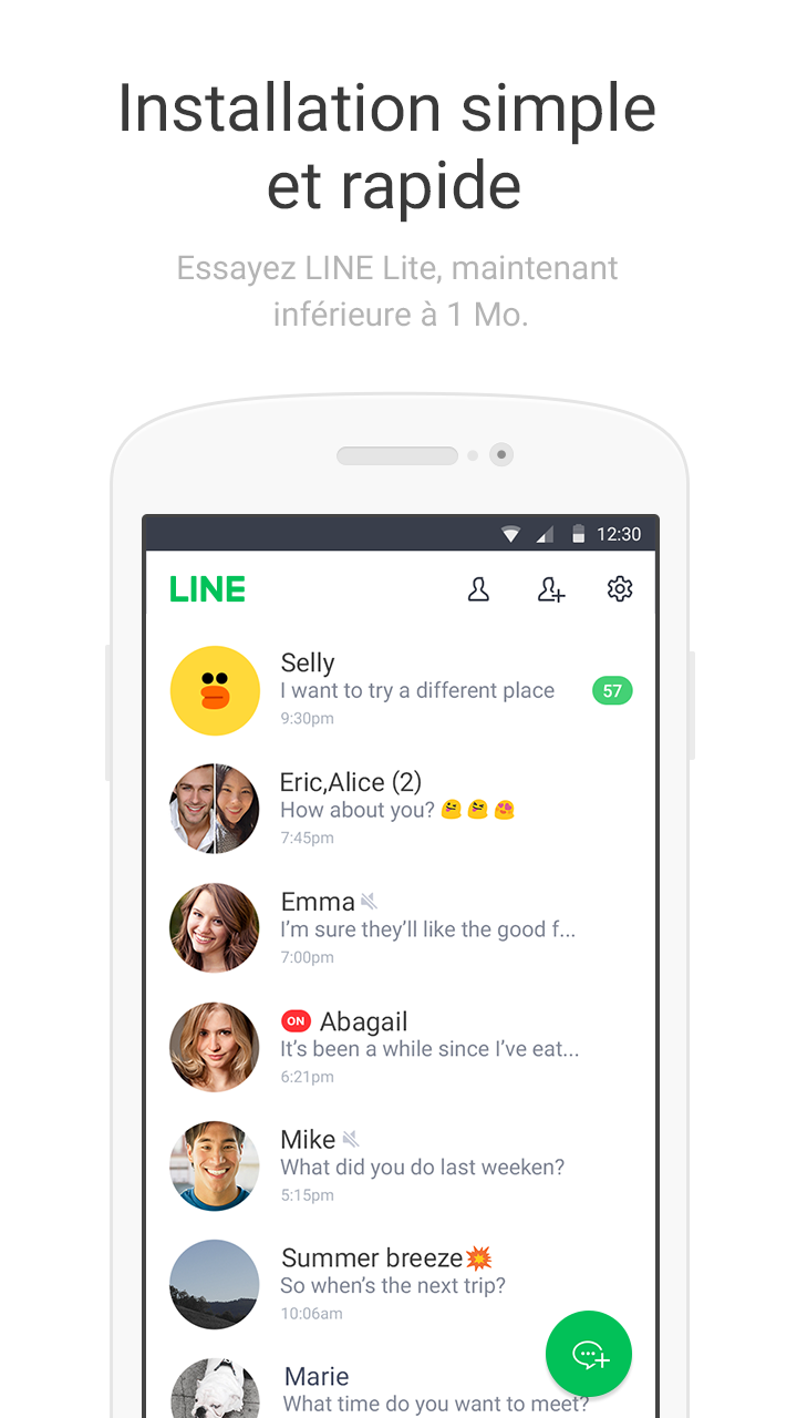 Android application LINE Lite: Free Messages screenshort