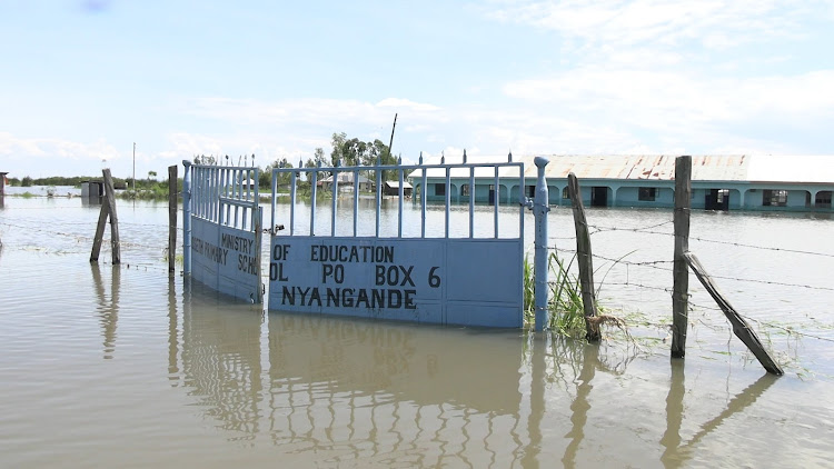 Submerged Oseth Primary school in Kabonyo Kanyangwal, Nyando Constituency, Kisumu on May 4 after River Nyando burst its banks.