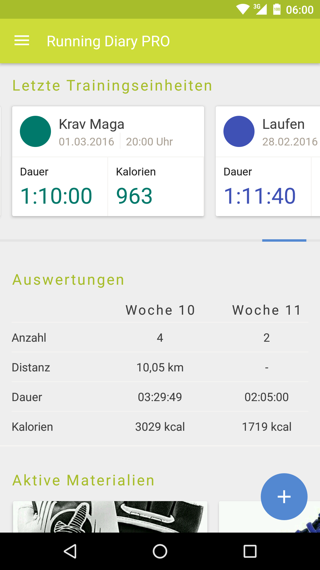 Android application Running Diary PRO screenshort