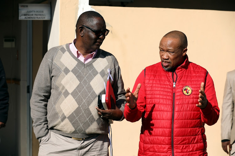 Saftu general secretary Zwelinzima Vavi and Numsa general secretary Irvin Jim were central to the establishment of Saftu as an alternative to Cosatu after a political battle within the ANC-aligned federation that saw Numsa expelled for refusing to continue backing the ruling party. File photo.