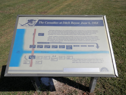 The battle at Ditch Bayou was a Federal effort to drive Confederates away from the Mississippi River, where the Confederates had been harassing Union shipping. Even though the Confederates were...