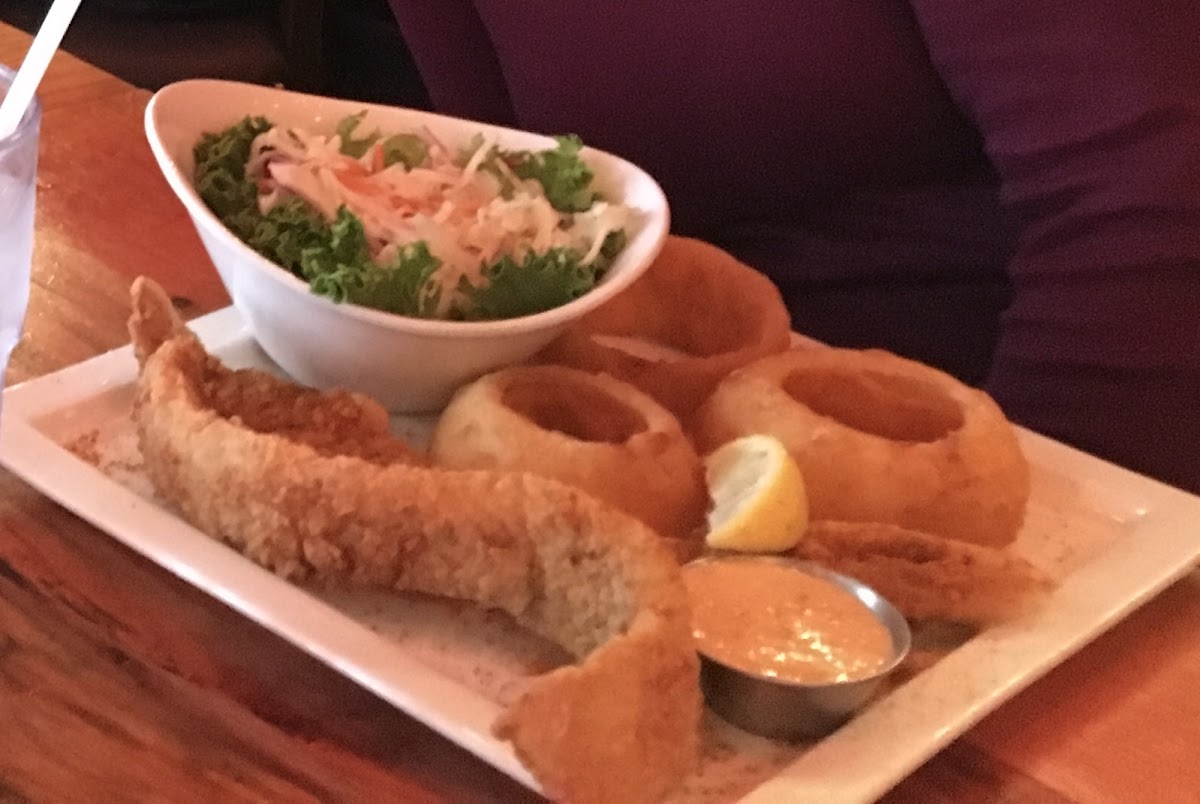 Not only delicious, but they have lots of gf options (celiac friendly) like beer-battered onion rings and fish.
