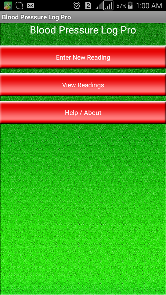 Android application Blood Pressure Log Pro screenshort