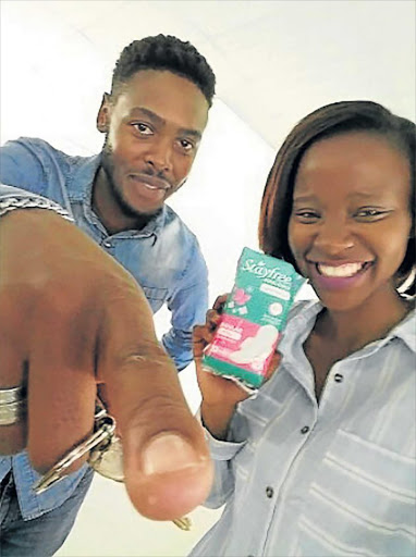 GOOD CAUSE: KSD TVET College student Amanda Qaba, right, and her friend Athi Gubudela have been collecting donations to buy sanitary towels they distribute to needy fellow students and rural schools Picture: SUPPLIED