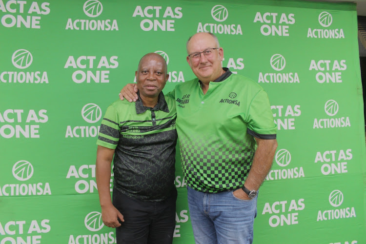 ActionSA leader Herman Mashaba, left, and Athol Trollip