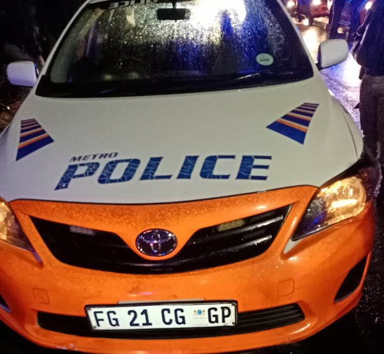 JMPD said the incident happened when three officers stopped to investigate a complaint about a tent erected in the middle of a road.