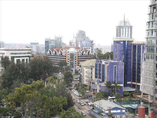 An aerial view of Upperhill area, Nairobi, on May 10 last year /MONICAH MWANGI
