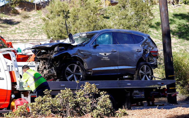 The vehicle was going 75 miles per hour when it hit a tree Los Angeles County Sheriff’s Department said.