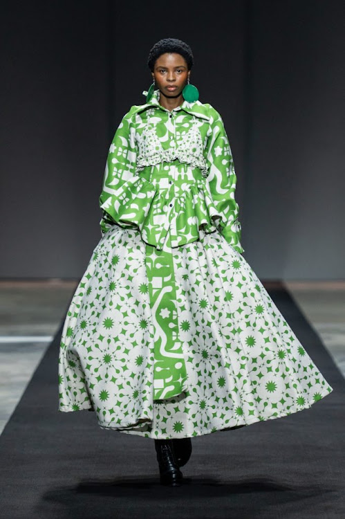Munkus Spring/Summer 2022 Sisendleleni collection on the SA Fashion Week runway