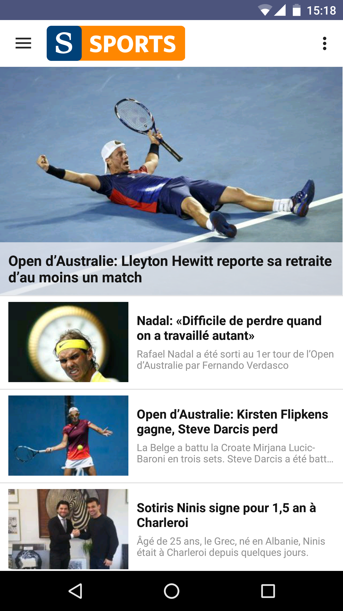 Android application Le Soir Sports screenshort